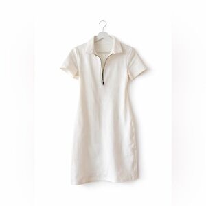 🤍 Oak + Fort White Zip Polo Dress-Size:S